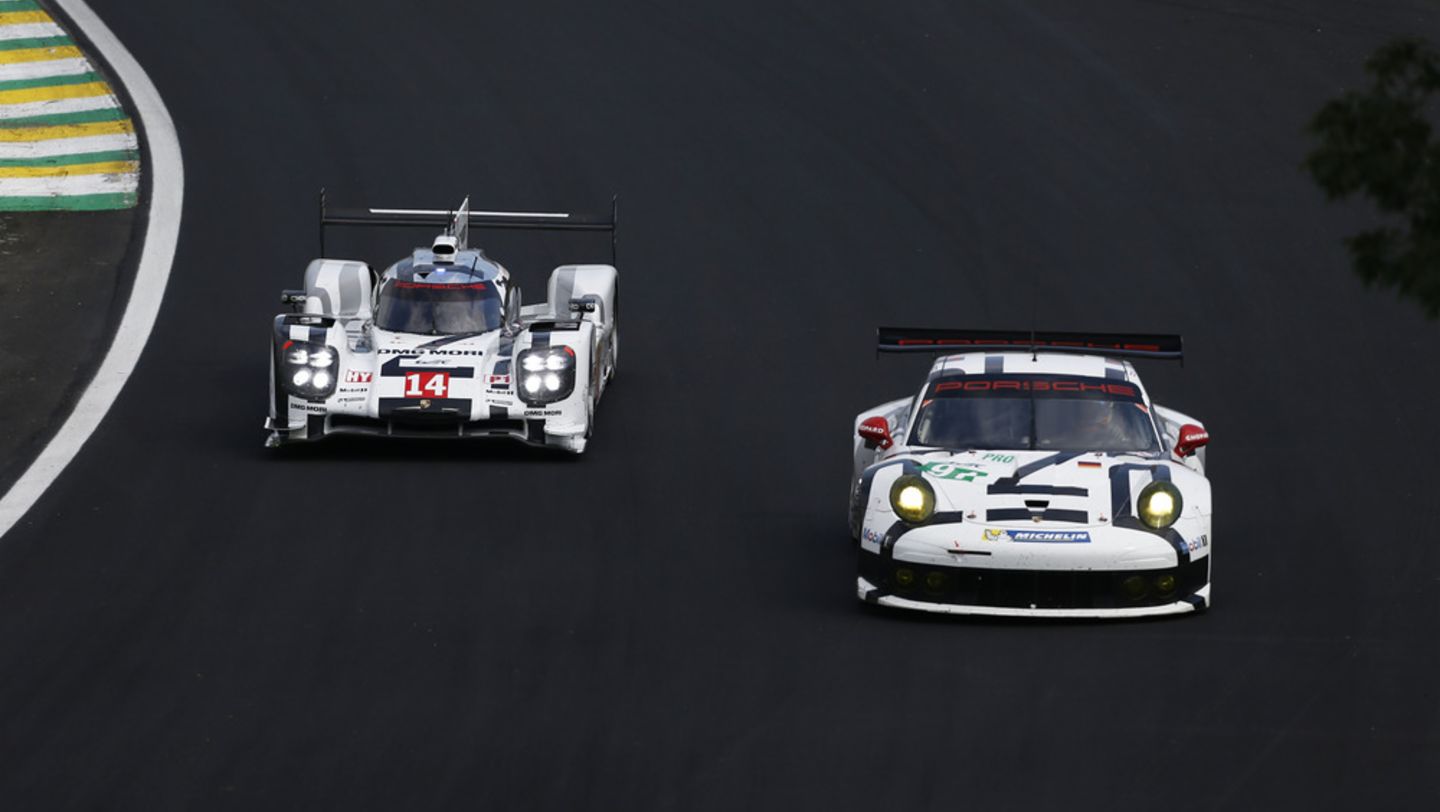 919 Hybrid, 911 RSR, l.-r., WEC, São Paulo, 2014, Porsche AG